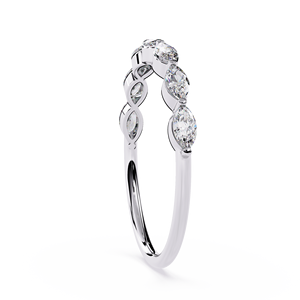 Bague tendance en diamants de laboratoire avec certification IGI, diamants à double bras insérés, style quatre griffes, personnalisable pour femme - Product Image 3