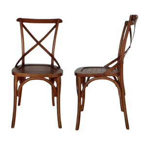 Sillas de banquete de ratán a precio mayorista, muebles de teca, sillas de madera maciza con respaldo cruzado para bodas y eventos - Product Image 5