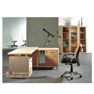 Escuela Muebles de oficina en forma de L Excelente gestión Escritorio de madera Mesa ordenada para gerente con cajón y gabinete - Product Image 3