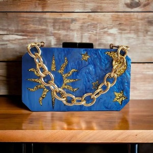 Bolso de Mano de Resina Acrílica de Diseño para Mujer, Transparente, para Fiestas Nocturnas, Bolso de Lujo para Damas - Product Image 1