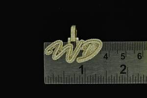 Colgante de Diamante Moissanita para Hombre, Estilo Rapero, Dos Tonos, Personalizado con Nombre, Plata 925, Pasa el Test de Diamantes - Product Image 4