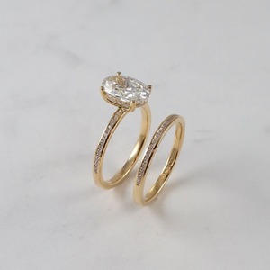 แหวนแต่งงานเพชรทรงรี 1.80 กะรัต เพาะเลี้ยงในห้องปฏิบัติการ ตัวเรือนทองคำขาว 14K ประดับเพชรแบบหนามเตย ได้รับการรับรองจาก IGI แหวนเจ้าสาวแบบมินิมอลสำหรับสวมใส่ทุกวัน - Product Image 5