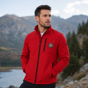 Custom Thermal Waterproof Windproof Softshell Stand Collar Zipper Outdoor Autumn Wear Softshell <b>Rain</b> <b>Coat</b> <b>Men's</b> Softshell Jacket - Product Image 2