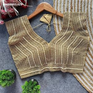 Colección de Blusas Indias Tradicionales de Seda Pesada Hechas a Mano con Perlas y Cristales, para Bodas, Exportador Indio - Product Image 1