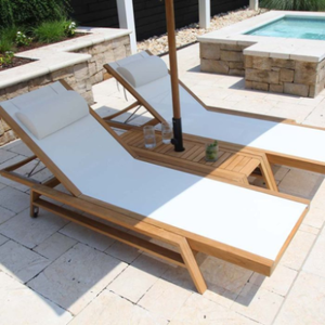 Tumbona Resistente con Respaldo Reclinable Manual, Cojín de Teslin y Asiento Plegable para Patio - Garantía de Tres Años - Product Image 2