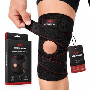 ผ้าพันเข่ายกน้ำหนัก WABSON SPORT แบบยืดหยุ่น พร้อมแถบตีนตุ๊กแก ป้องกันอย่างมืออาชีพ สวมใส่สบาย ขายส่ง - Product Image 4