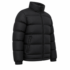High Quality Solid Color Men Puffer Jacket Thick Padding Windproof Cold Resistant Stand Collar Plain Male Winter <b>Bubble</b> <b>Coat</b> Lot - Product Image 3