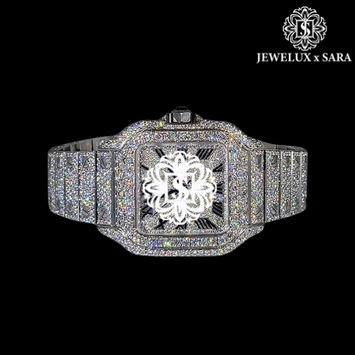 Most Selling Fashion Luxury Stainless Steel Diamond Watch for Men Waterproof Quartz Wristwatch for Office and Events