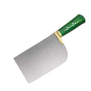 DR ™   Couteau à viande robuste en acier inoxydable argenté, lame large, manche vert, bolster doré, outil de boucher et de cuisine - Product Image 4