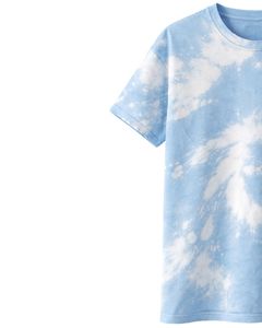 Light Blue <b>Tie</b> Dye T Shirt Men Round Neck Short Sleeve Cotton Casual Streetwear Vintage Wash Custom OEM Wholesale Tee Supplier - Product Image 3