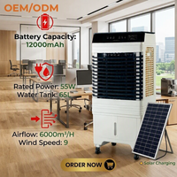 Refroidisseur d'air évaporatif portable d'extérieur, ventilateur mobile de type brumisateur avec roulettes, unité de refroidissement à eau glacée pour patio et cour