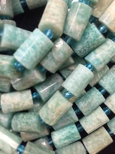 Amazonite naturelle facettée en forme de tube, magnifique pierre précieuse bleu marine de haute qualité, brin complet de 15,5 pouces - Product Image 6