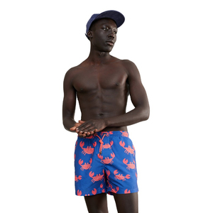 Short de bain imprimé pour hommes avec taille élastique et cordon de serrage, short de plage à séchage rapide pour l'été - Product Image 1
