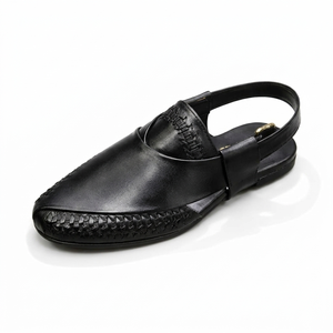 Mules en cuir véritable marron pour homme The Leather Studio, bout fermé, sangle à boucle, style classique, sandales toutes saisons - Product Image 2