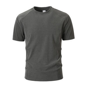 High quality Men Summer half Sleeve t.shirt Solid Color 100%Polyester breathable and Loose Fit Youth summer men T-shirt - Product Image 2