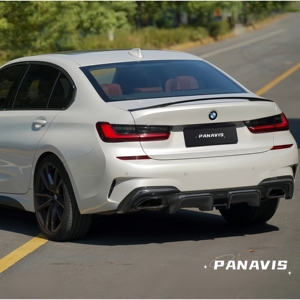 PANAVIS Dry Carbon Fiber+PP Rear Bumper <b>Diffuser</b> Lip Spoiler <b>for</b> BMW 3 Series G20 G21 G28 2020-2022 - Product Image 4