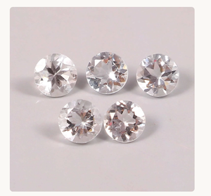 Aguamarina Natural Incolora de Corte Brillante, 6mm, 10 Piezas, Gemas Sueltas con Juego de Color/Fuego, para Joyería, Rajasthan, Aprox. 10 Quilates - Product Image 2