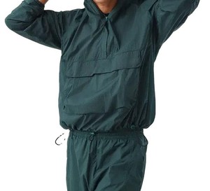 Survêtement d'hiver uni léger à capuche avec cordon de serrage coupe-vent pour hommes – Vente en gros - Product Image 2