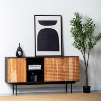 Buffet en bois Vandana Falcon Vento avec dessus noir pour des intérieurs modernes et élégants