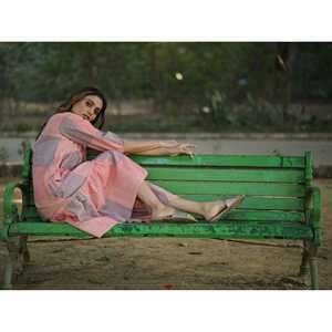 Vestido casual multicolor de cuadros vichy con corte acampanado - Product Image 3