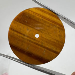 Esfera de Reloj A K Gems de Ojo de Tigre Natural, Parte Trasera Plana, 31.50mm, 0.9mm de Grosor, Pulida por un Lado, Modelo ETH-1042 - Product Image 1