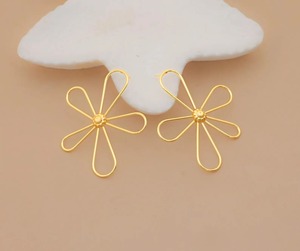 Boucles d'oreilles en laiton style rétro, couleur unie, fabrication sur mesure, vente en gros, article artisanal en laiton - Product Image 1