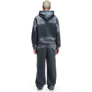 Nouvel ensemble de survêtement pour homme en coton 100% délavé au soleil, effet délavé à l'acide, haute qualité, avec impression de logo personnalisé et marque privée - Product Image 2