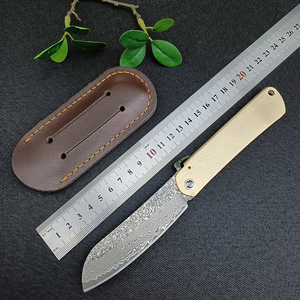 มีดพับเหล็กดามัสกัส มีดพกพาสำหรับแคมป์ปิ้งคุณภาพพรีเมียม ใบมีดลายเหล็ก งานแฮนด์เมด ดีไซน์พับได้ อุปกรณ์สำหรับการผจญภัยกลางแจ้ง - Product Image 2