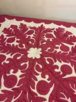 Magnifiques couvertures hawaïennes faites à la main, à motifs de feuilles blanches et rouges, 100% coton, style vintage, écologiques, lavables, toutes saisons