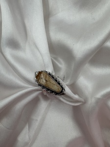 Anillo largo de jaspe natural con diseño de cometa, chapado en plata, hecho a mano, vintage, con piedras preciosas, para mujer, joyería al por mayor - Product Image 5