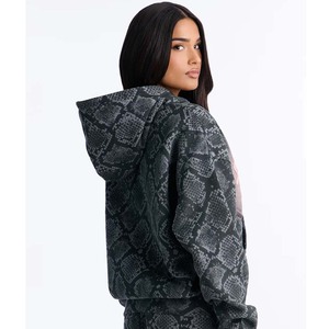 Sudadera con Capucha Negra para Mujer, Manga Larga, Tejida, 100% Algodón, Estampado de Letras, Estilo Hip Hop, Ropa de Otoño - Product Image 4