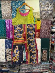 Reversible High Waist Kantha <b>Overalls</b> Cotton Romper Jumpsuit Boho Hippie Dungarees Breathable Plus Size Free Size - Product Image 2
