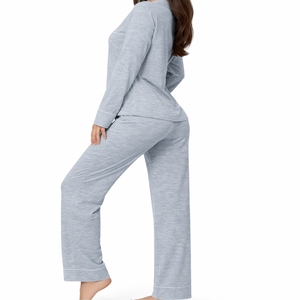 Women Breathable <b>Pyjama</b> Set Long Sleeve Button Up Comfortable Nightwear Sleepwear Suit Cozy Style Sleep Suit for Women - Product Image 4