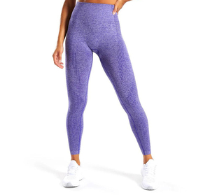 Leggings de jogging décontractés noirs pour femmes, taille mi-haute, fins, respirants, tricotés sans couture, de haute qualité, personnalisables en gros - Product Image 6