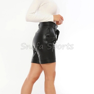 Trending Breathable Waterproof Leather High Elastic Waist Customized Lightweight Casual Women's Shorts - Product Image 3