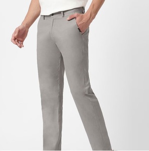 Pantalones Chinos Rectos de Moda para Hombre, Cintura Alta, Cierre de Cremallera, 100% Algodón y Spandex, Ropa Urbana para Exteriores, Alta Demanda - Product Image 3