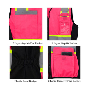 Chaleco de Alta Visibilidad con Cintura Elástica Tejida 100% Poliéster, con Bolsillos, Unisex, para Seguridad Vial - Product Image 6