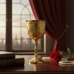 Elegant Solid Brass <b>Goblet</b> Handmade Cup | Antique Engraved Chalice Medieval Style Decorative Drinkware Home Table Decor Gift - Product Image 1