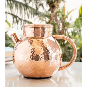 Pichet en cuivre pur martelé fait main, épais, avec poignée soudée, idéal pour l'eau, parfait pour la salle de sport et les restaurants - Product Image 5