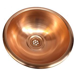 Fregadero Redondo de Cobre para Encimera, Acabado en Pátina Verde Azulado, Lavabo de Lujo para Uso Doméstico, Diseño Duradero - Product Image 6