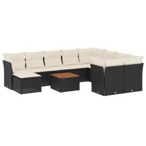 Conjunto de Sofás Modulares Grandes de Ratán PE Negro para Jardín, Elegante Colección de Muebles para Exteriores - Product Image 2