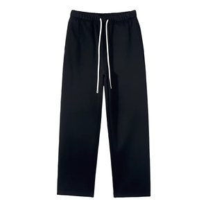 Pantalones deportivos lisos de felpa francesa con MOQ bajo, pantalones deportivos OEM al por mayor para compradores mayoristas de ropa. - Product Image 2