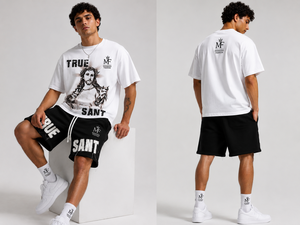 Ensembles de T-shirts à manches courtes pour hommes, impression sérigraphique, 100% coton, écologiques, été, survêtement personnalisé, streetwear, haute qualité - Product Image 4