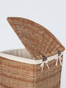 A triangular wicker laundry <b>basket</b>, placed in the <b>corner</b>, a neat and tidy storage <b>basket</b> for the house. - Product Image 3