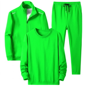 Ensemble de survêtement 3 pièces ROLEIN pour homme, 100 % coton, respirant, anti-bactérien, imprimé, léger, sportif, uni, avec élastique - Product Image 4