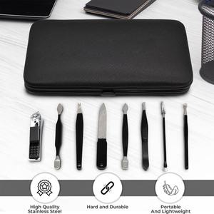Professional Luxurious Stainless Steel <b>Manicure</b> <b>Kit</b> 7 in 1 Nail Clippers Scissors Travel Case Portable Adult Use Grooming Set - Product Image 3