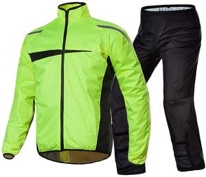 Waterproof Windproof Custom-printed 100% Polyester Hiking Camping Solid-color Unisex Outdoor Jacket 2 Pieces Set Rain Suits Men - Product Image 1
