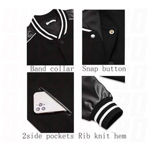 Chaqueta Varsity para Hombre, Estilo Casual, con Mangas de Cuero, Chaqueta Bomber Letterman de Béisbol, Estilo Universitario Clásico, con Botones - Product Image 4