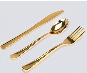 <b>Golden</b> Flatware <b>Set</b> Knife Spoon Fork Elegant Design High Mirror Polish Rust Resistant Metal <b>Cutlery</b> Wedding Tableware - Product Image 1