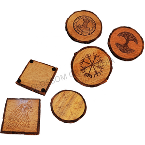 Vente chaude dessous de verre en teck poli fait à la main mangue bois d'acacia personnalisé gravé Viking Design meilleur décor à la maison signe mural boîte en bois - Product Image 5